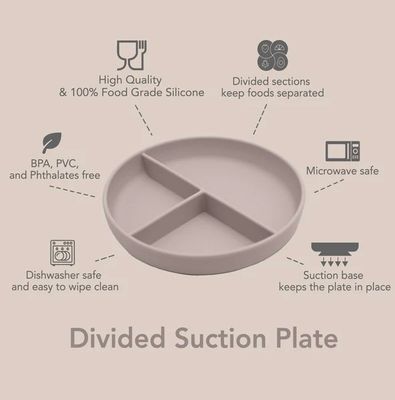 Nouka Silicone Divided Plate - BLUSH
