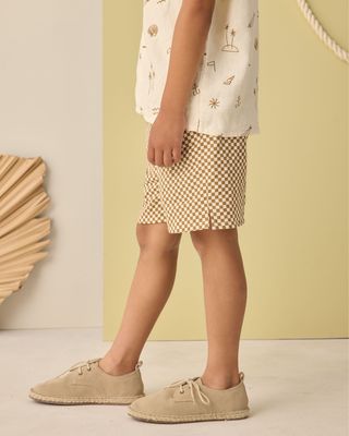 PERRY SHORTS - Ocre Check