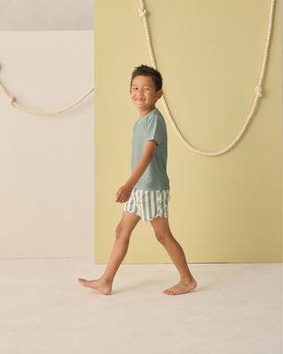 SWIM TRUNK - Green Stripe