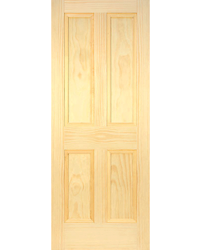 Victorian Clear Pine Four Panel Fire Door