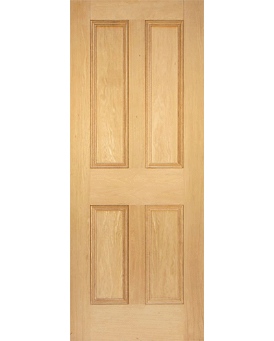 Victorian Oak Four Panel Fire Door