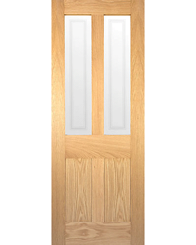 Victorian Shaker Style Four Panel Glazed Oak Door