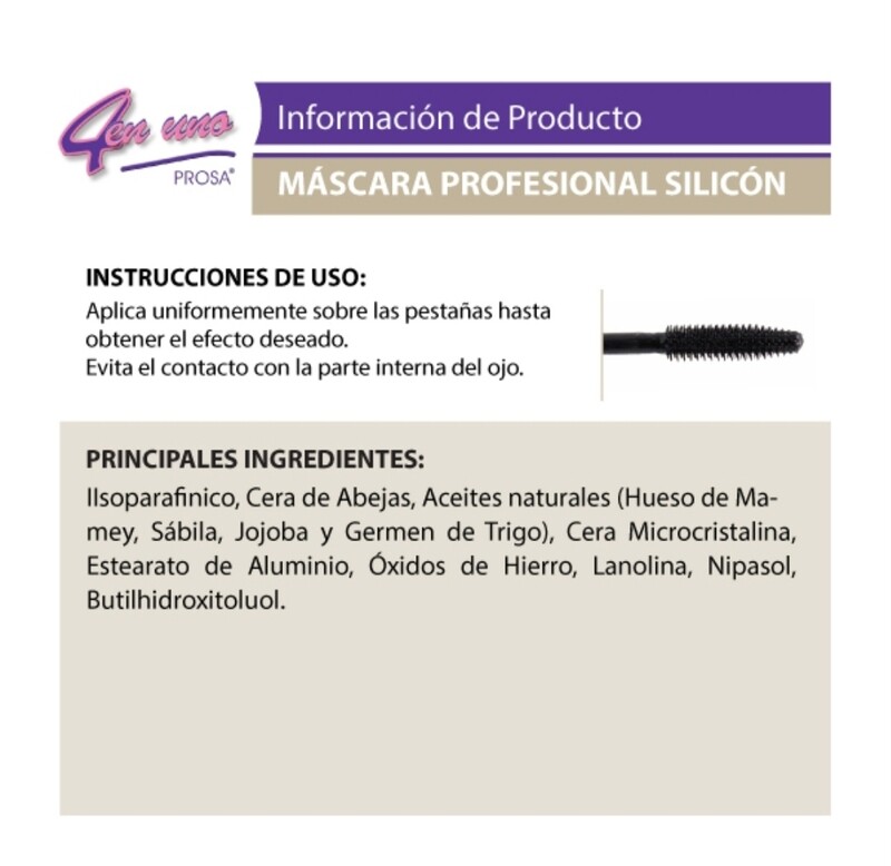 Máscara para pestañas Profesional Silicón Prosa 4 en 1
