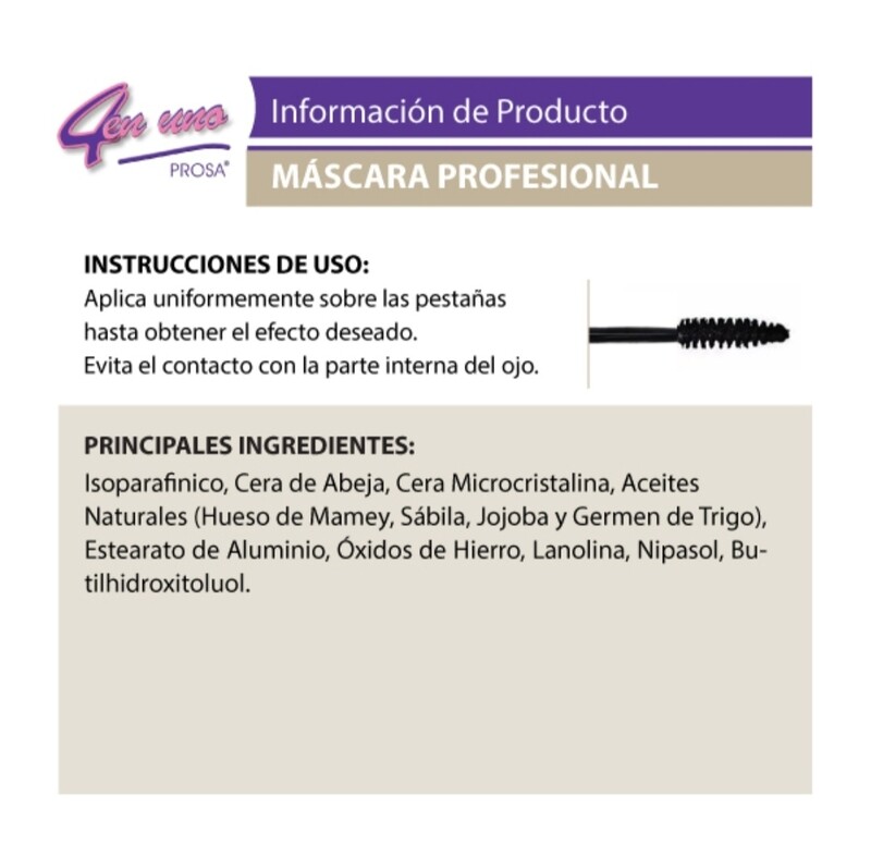 Máscara para pestañas Profesional Prosa 4 en 1