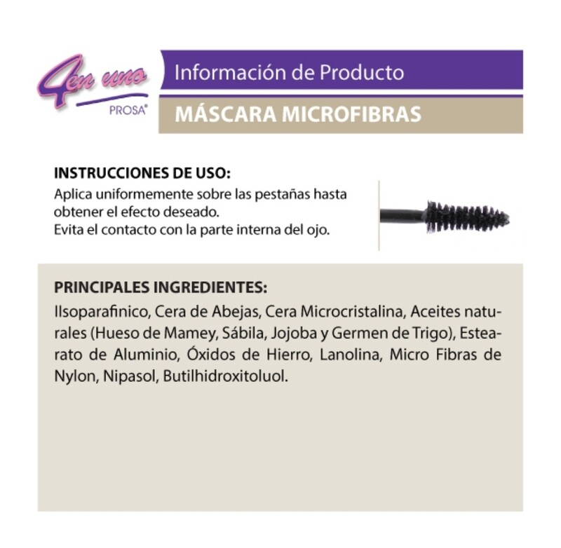 Máscara para pestañas Microfibras Prosa 4 en 1