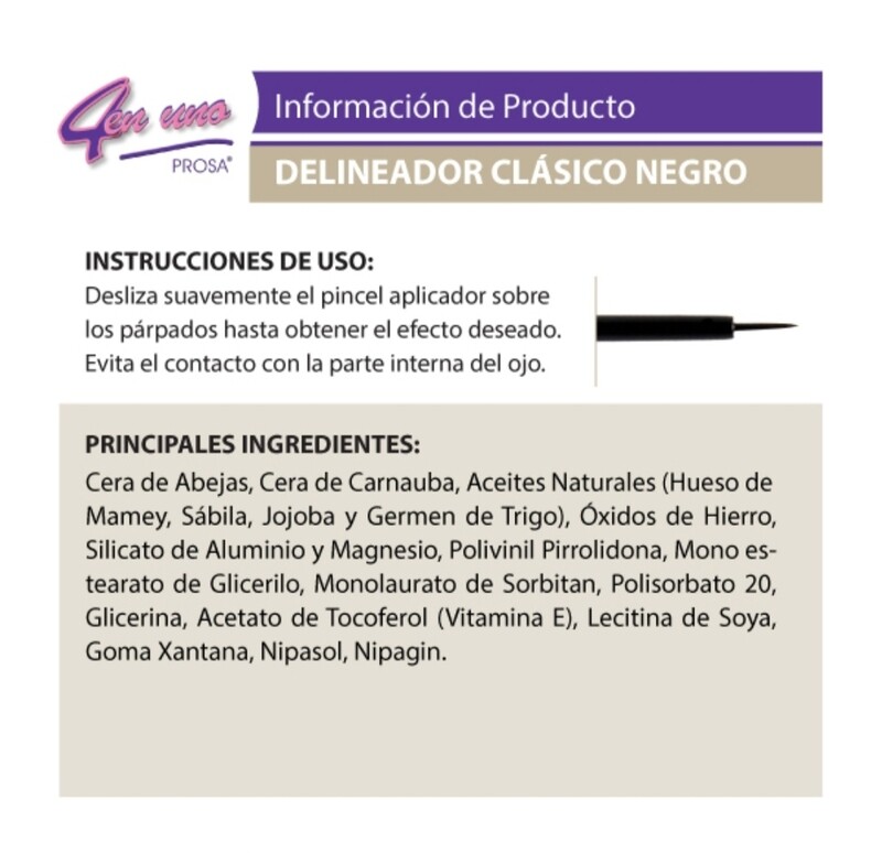 Delineador Negro Prosa 4 en 1