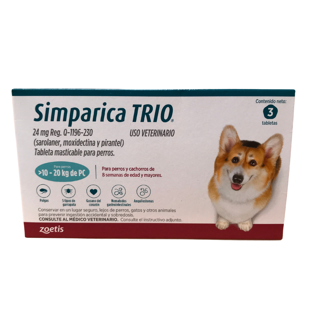 Simparica Trio 1020 kg 24 mg tableta Veterinaria Managua