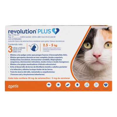 Revolution plus anaranjado 0.5 mL 2.5-5 Kg