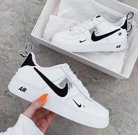 White and black customized Air Force