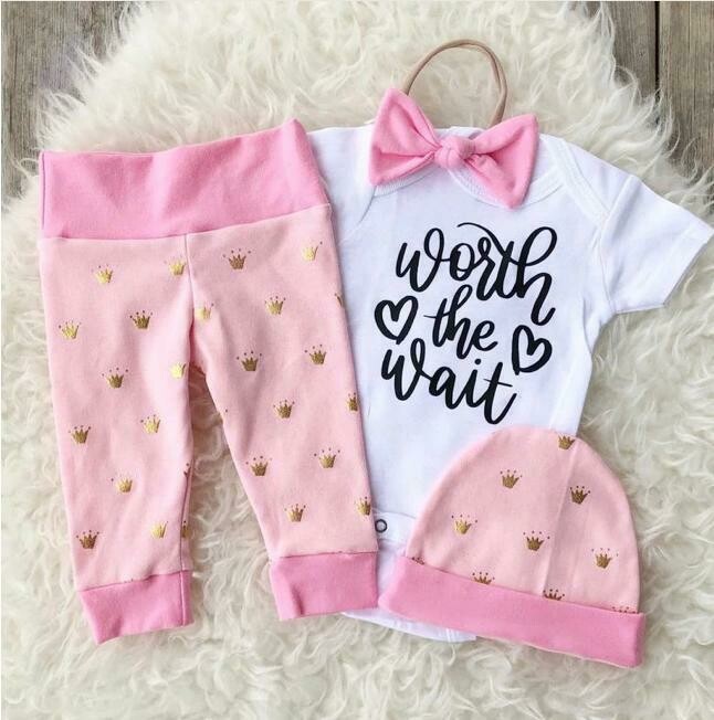 4PCS Worth the wait pants set