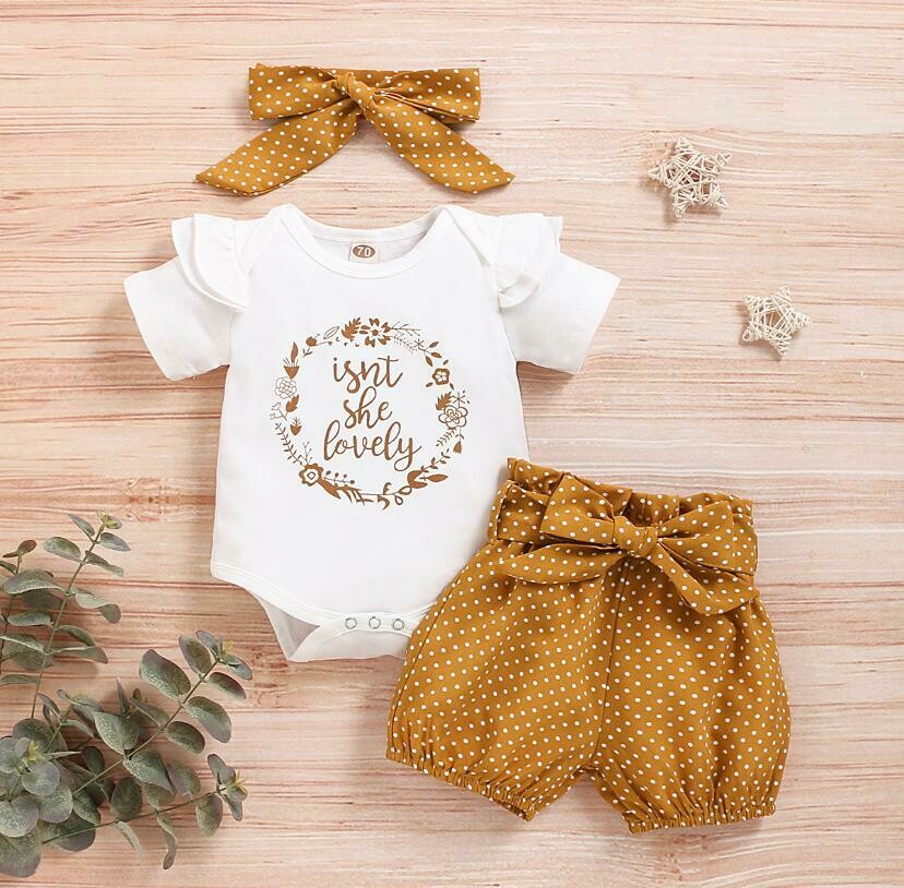 3-piece letter isn’t she lovely shorts set