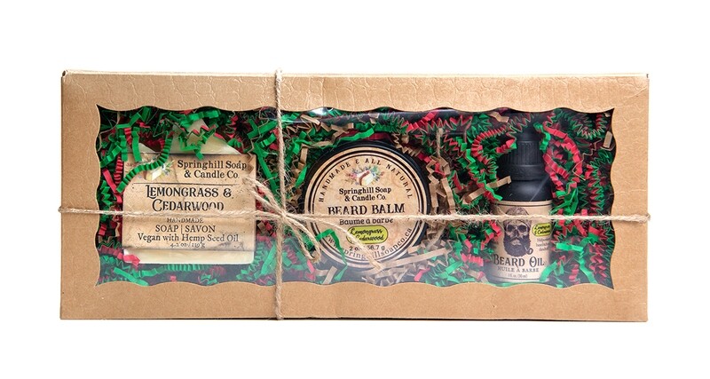 Lemongrass & Cedarwood Soap, BEARD BALM & Beard Oil Gift Set