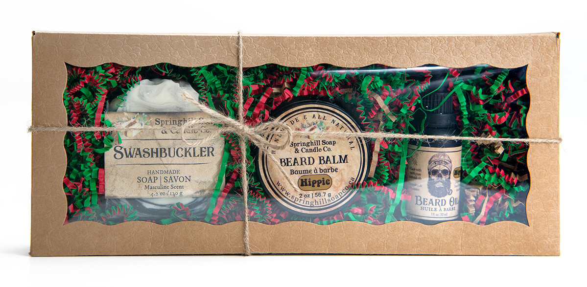 Swashbuckler/Hippie Soap, BEARD BALM & Beard Oil Gift Set