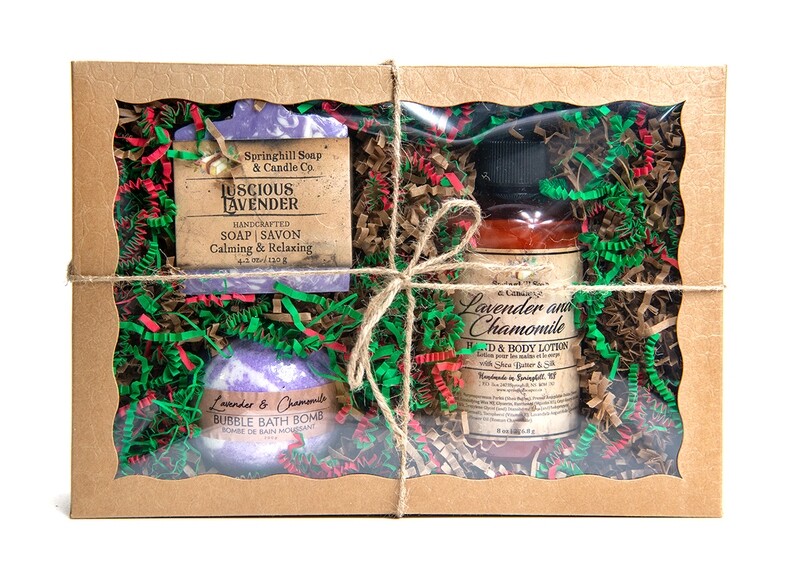 "Lavender & Chamomile" Gift Set (Soap, Bath Bomb & Lotion)
