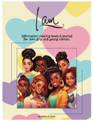 I Am affirmation, coloring book &amp; journal digital download