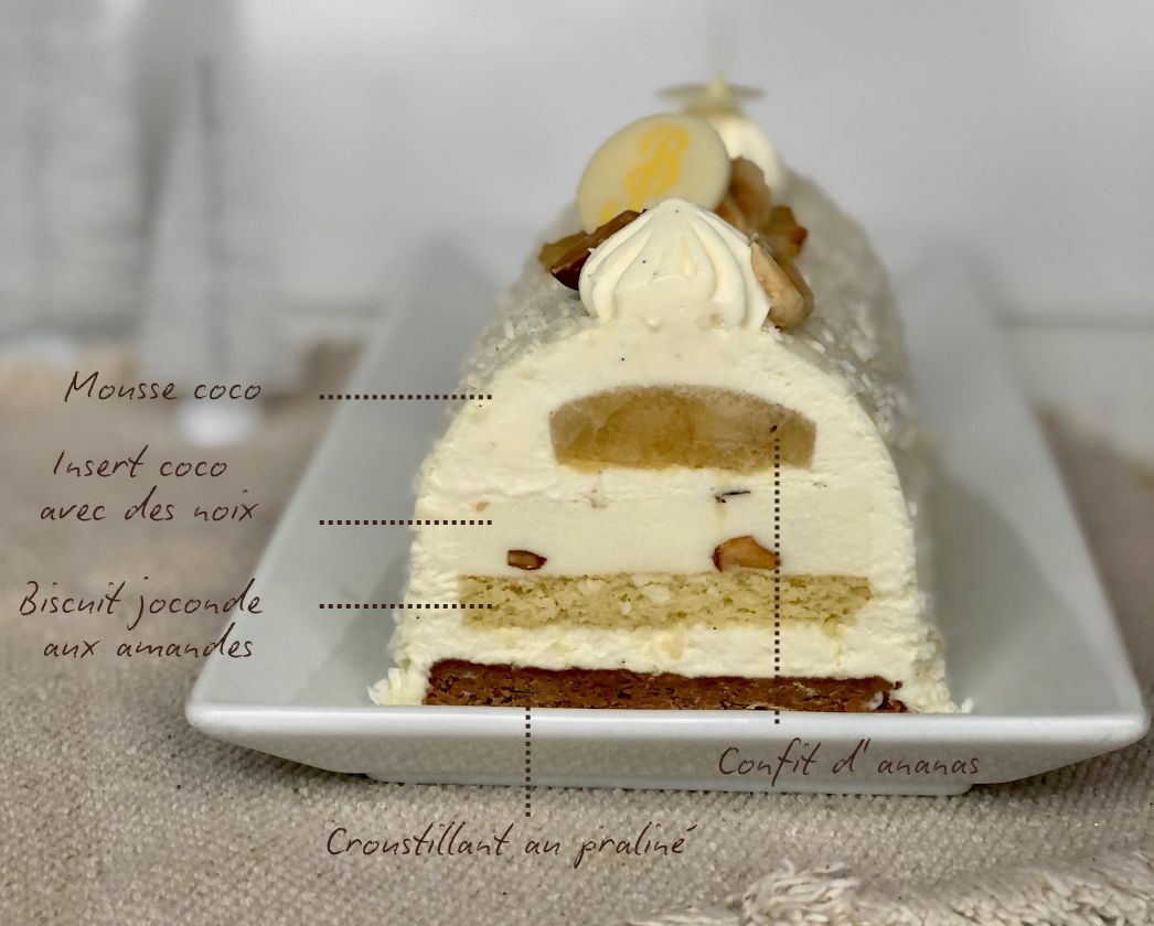 BÛCHE RAFFAELLO ET ANANAS 6-8 PERS