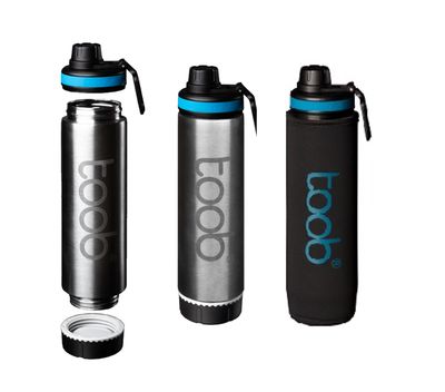 Single Wall Open Ended Water Bottle with Insulating Neoprene Sleeve