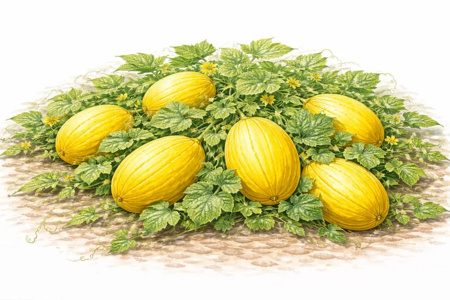 Semences melon canari – chair blanche, ferme et très sucrée.