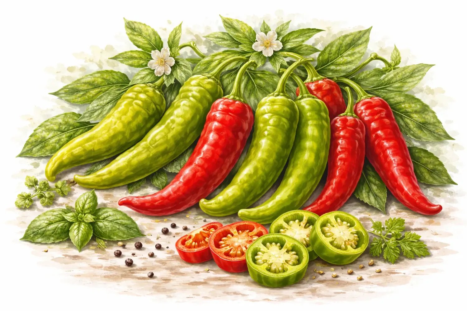 Semences de piment Pepperoncini italien – Piment doux méditerranéen