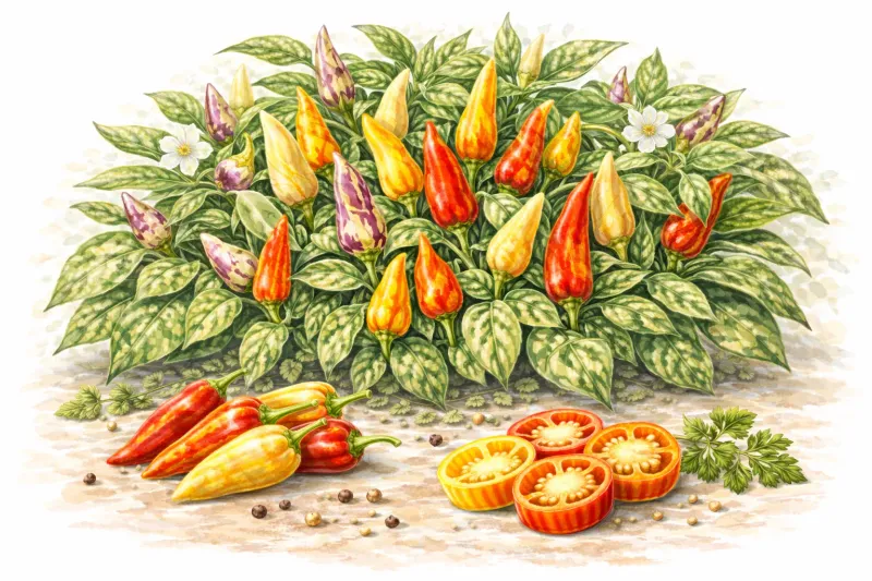 Semences de piment Fish – Piment doux à moyennement fort décoratif