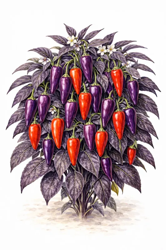 Semences de piment Count Dracula – Piment fort violet décoratif