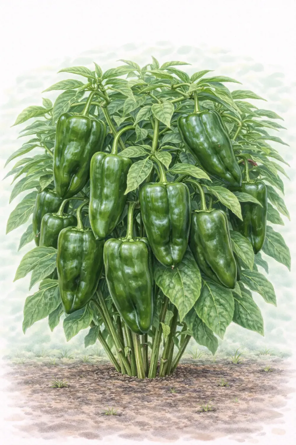 Semences de piment Poblano – gros fruits verts