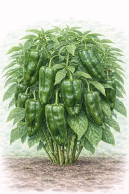 Semences de piment Poblano – gros fruits verts