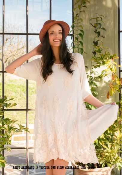 ​Abito Arenzano -Lace and Linen dress with sleeves