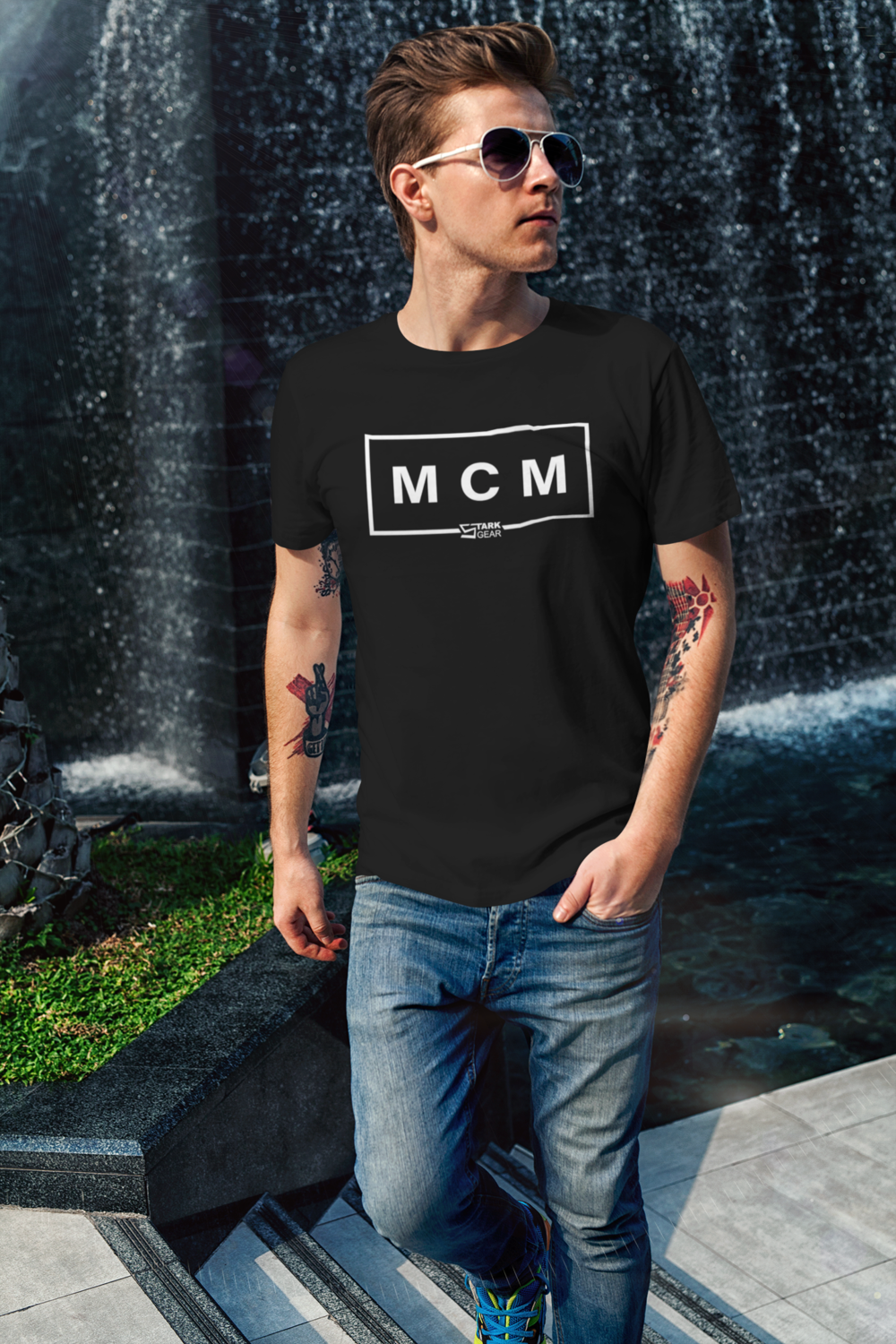 &quot;MCM&quot; T-Shirt In Black