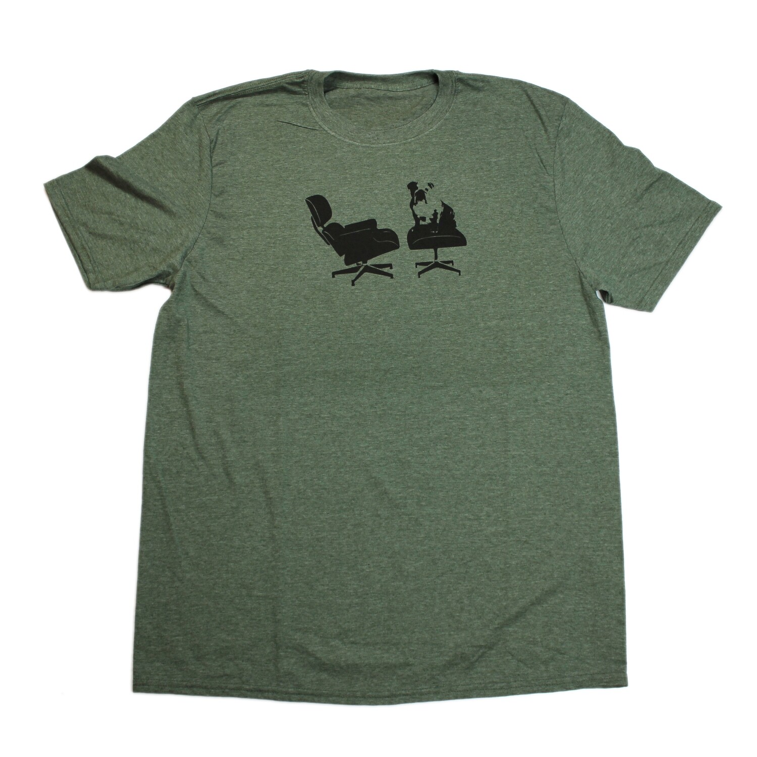 &quot;Eames BullDog&quot; T-Shirt In Heather Military Green