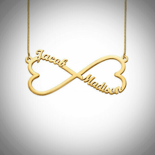 Heart Infinity 2 Names Necklace