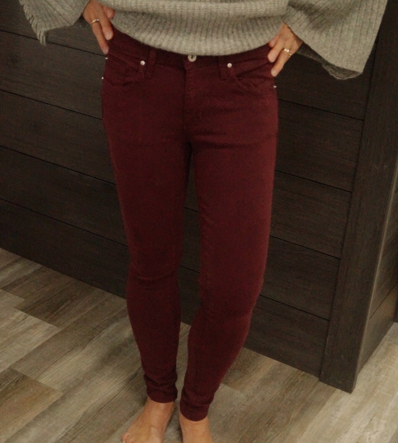 Burgundy Ankle Skinny Jean 