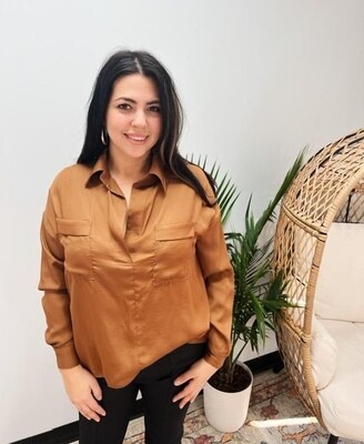 Toffee Silk Blouse