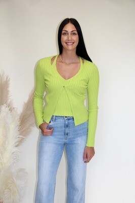 Lime Green Sweater Top 