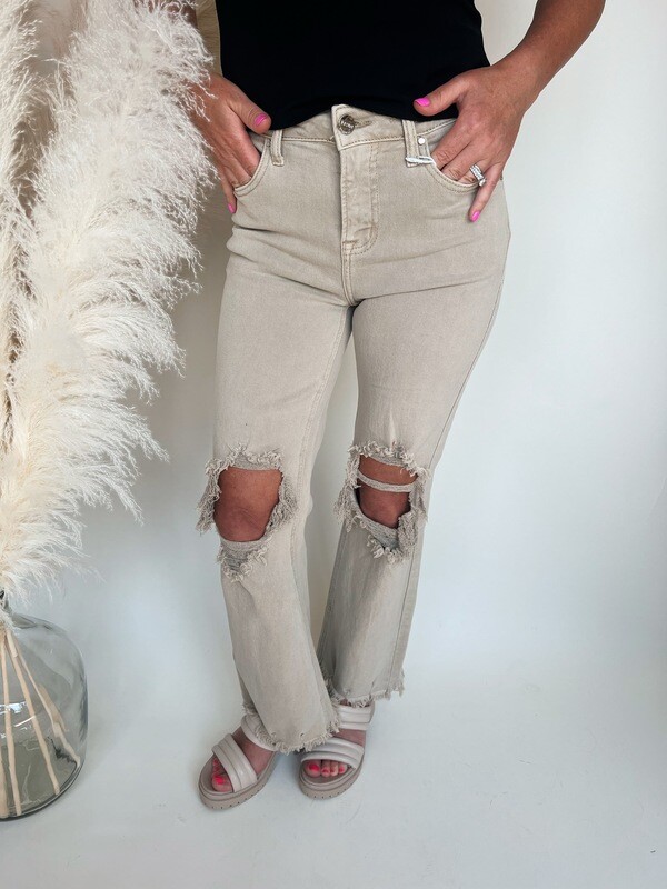 Sand Distressed Jean