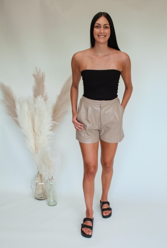 Latte Pleather Short 