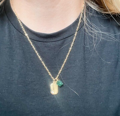 Emerald Quartz Pendant Necklace