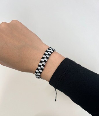 Woven Seed Bead Checkered Bracelet