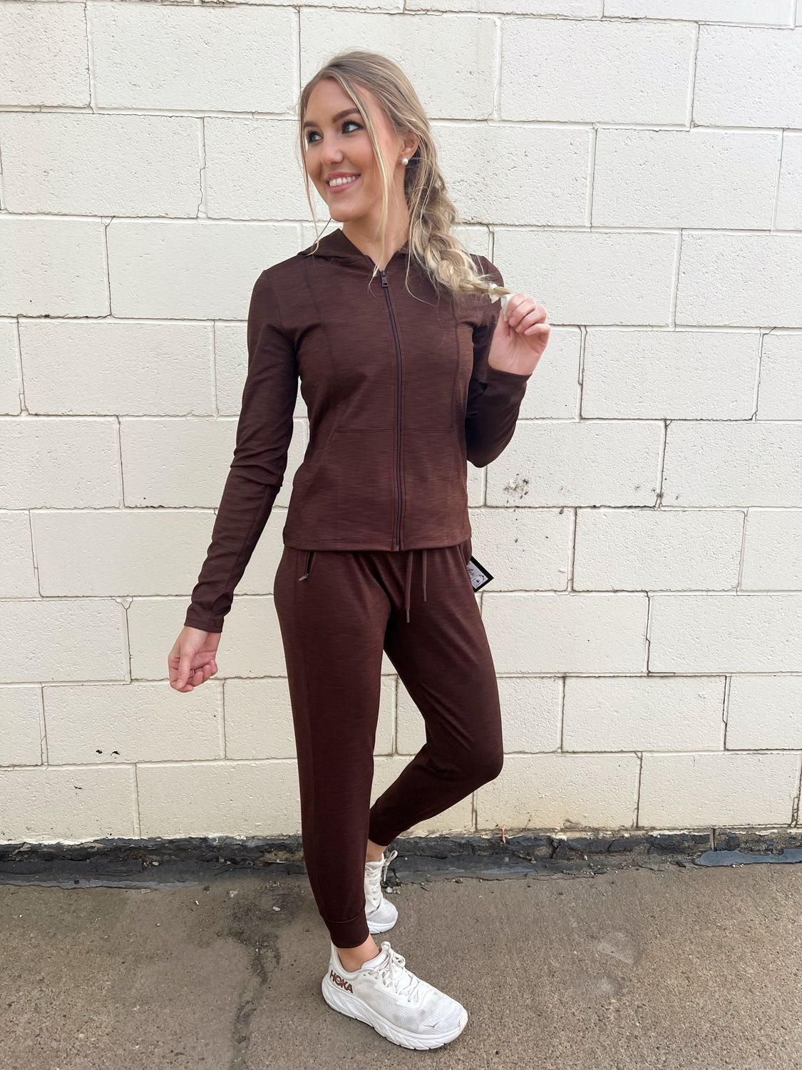 Heather Rib Morning Jog Hoodie