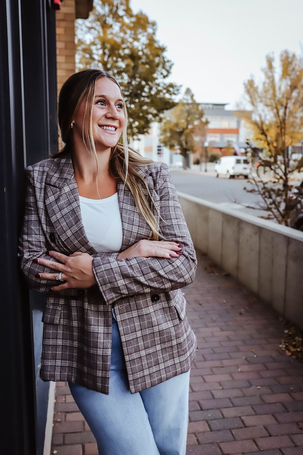 Smoky Hazel Plaid Blazer