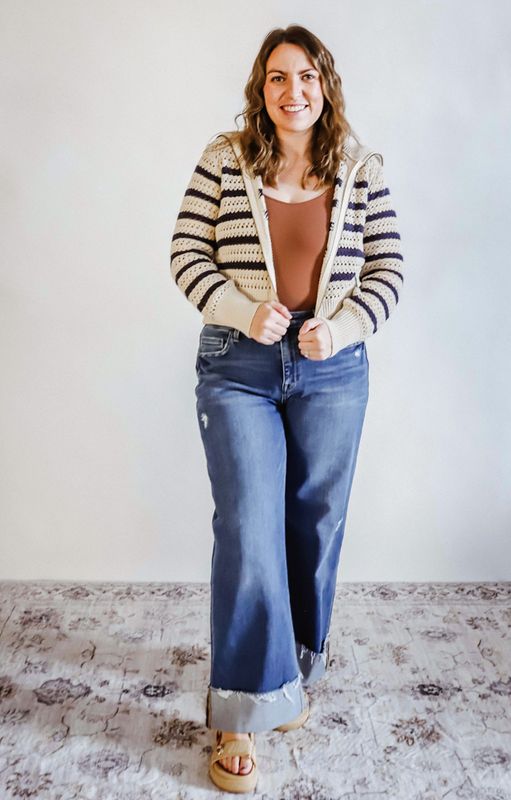 Breezy Stripes Knit Sweater