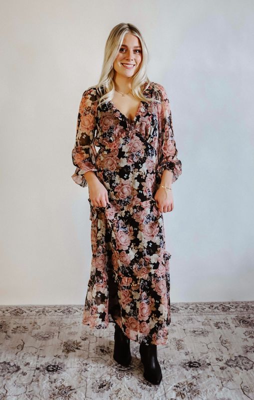 Tiered Floral Maxi Dress