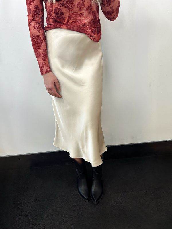Cream Satin Skirt