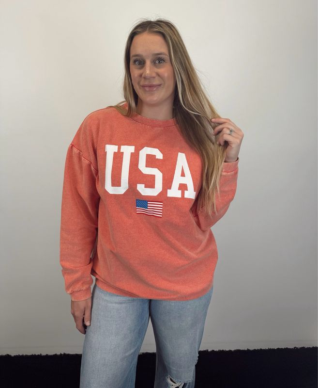 USA Ribbed Sweatshirt