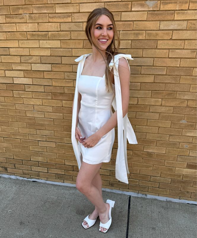 Bow Strap Mini Dress