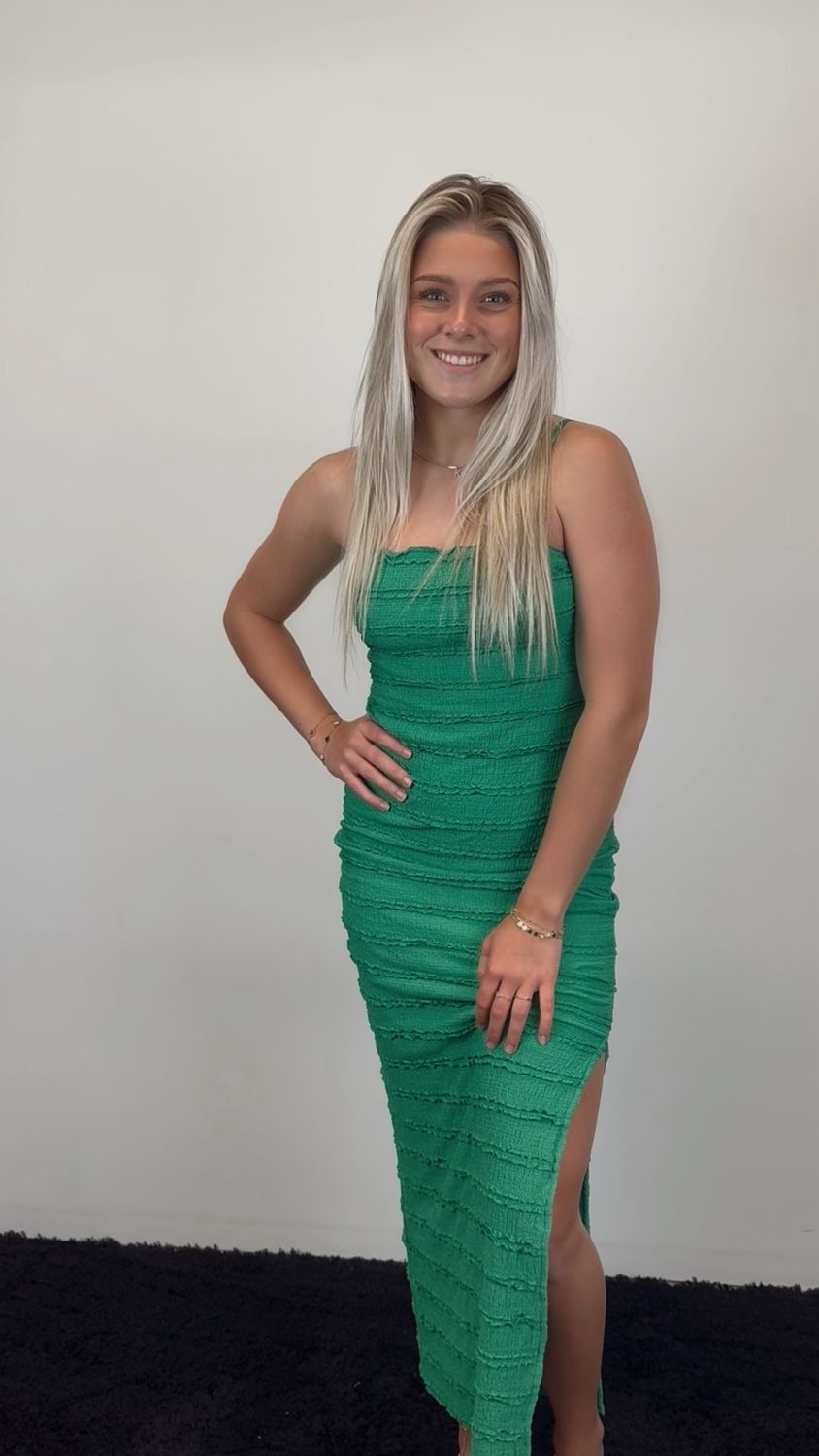 Textured Tiered Ruffle Dress
