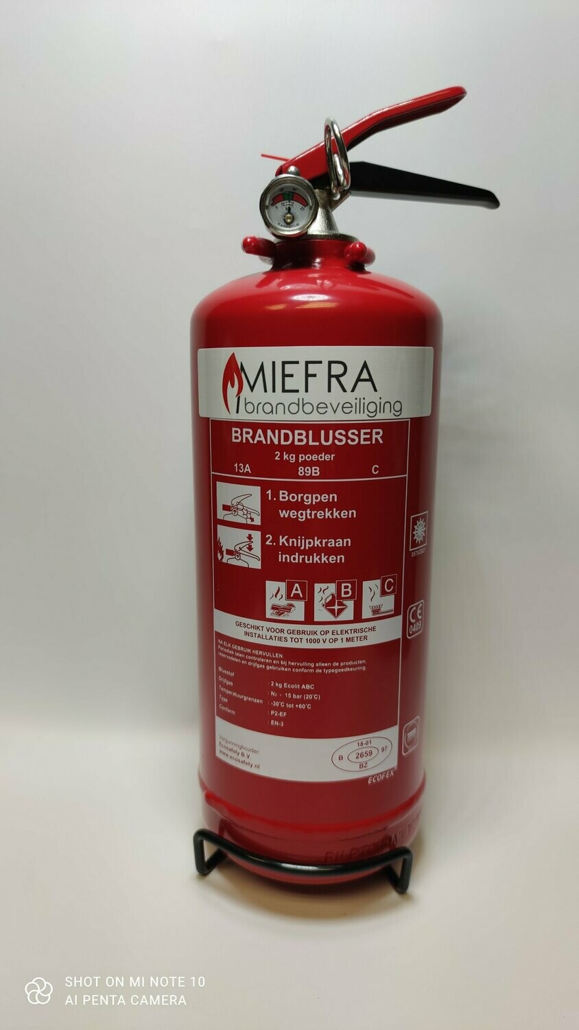 Poederblusser 2 Kg. Ecofex P2-EF