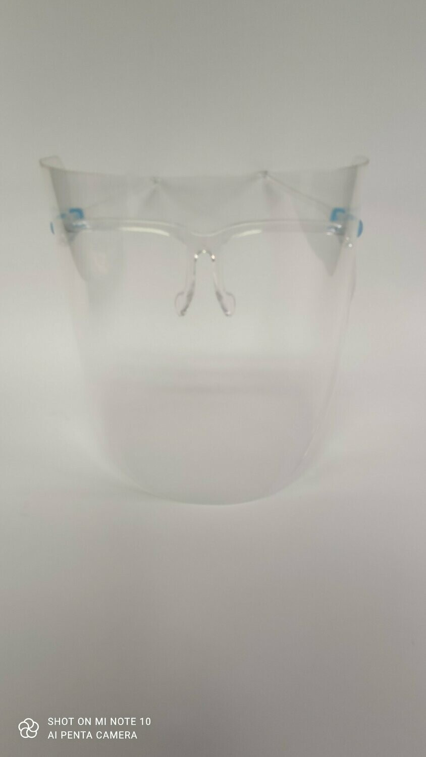Face shield met brilmonteur