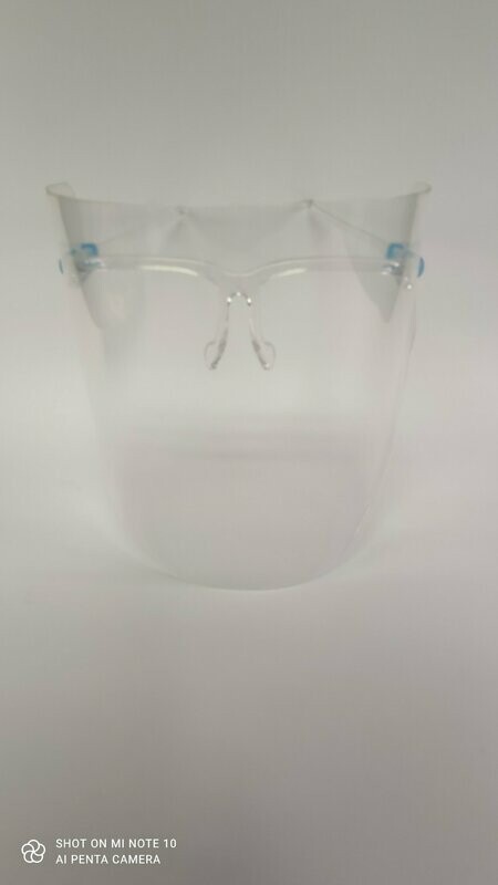 Face shield met brilmonteur