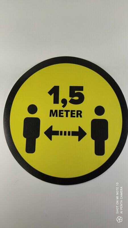 Vloersticker 1,5 mtr. afstand F300 geel/zwart